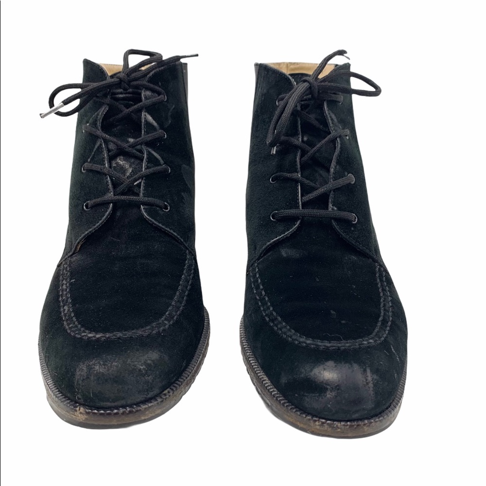 Salvatore Ferragamo Black Suede Lace Up Boots - Picture 2 of 8